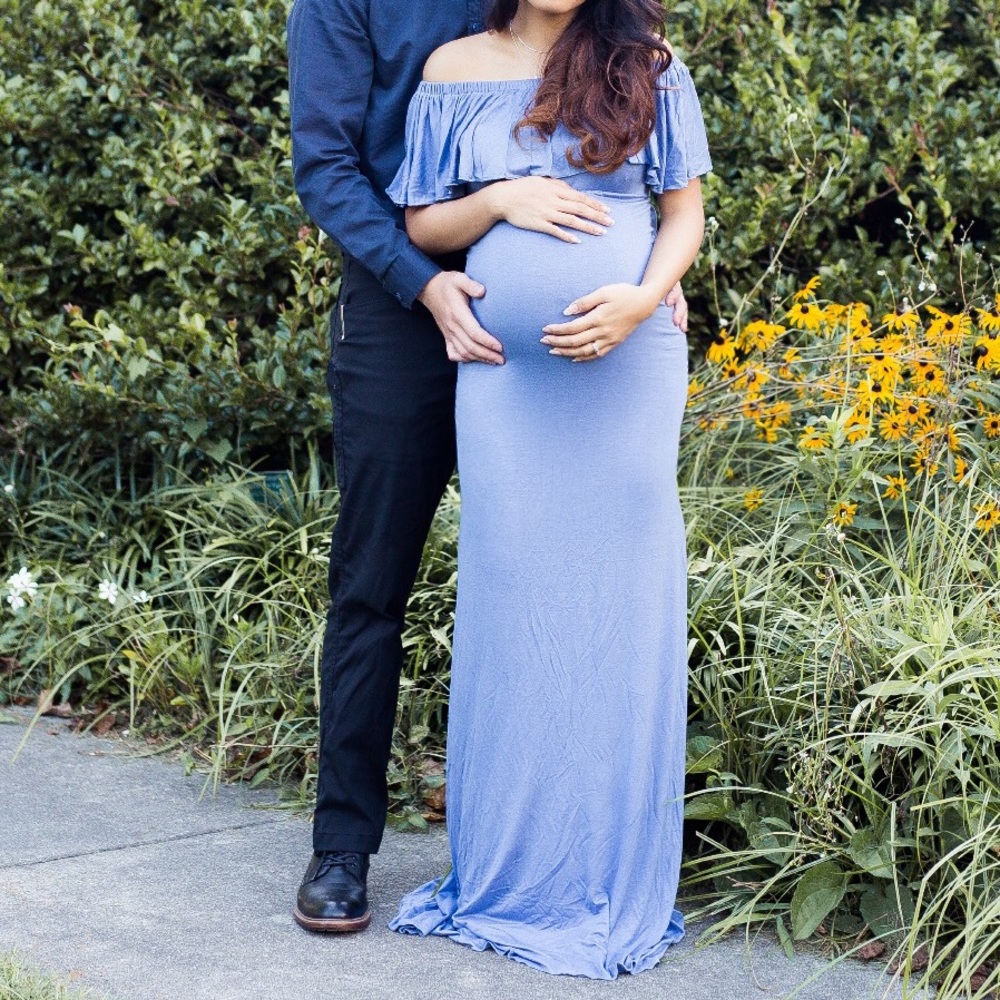 Off The Shoulder Maternity Photoshoot Gown